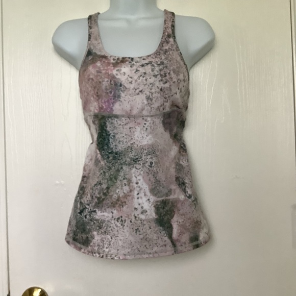 Lululemon Womens Racerback Mesh Keyhole Tank Top Built in Bra Multicolor 4 - Picture 1 of 5